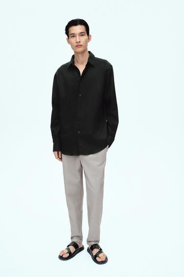 Zara 易護理運動風腰身長褲 - 灰色 / 米色