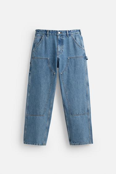 CARPENTER STRAIGHT-LEG JEANS - Blue by Zara