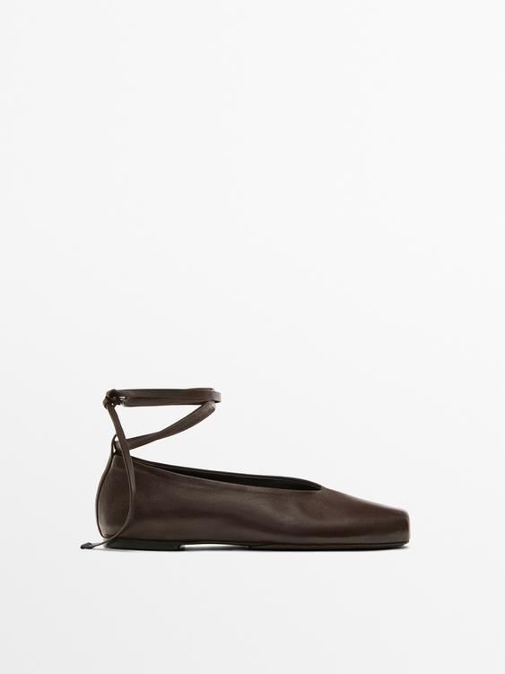 Tied leather ballet flats from Zara - $200