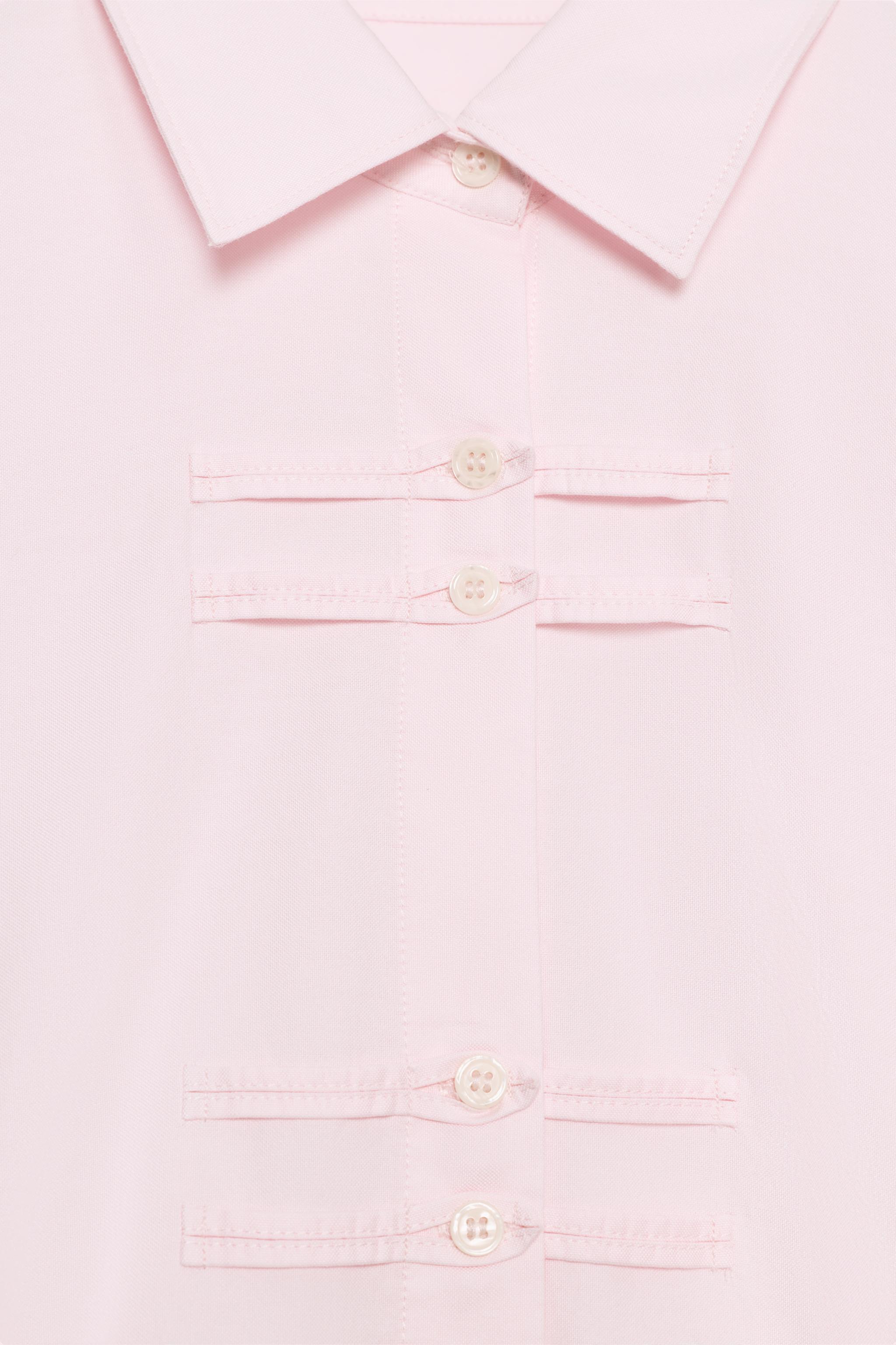Zara ZW COLLECTION SÜSLÜ DÜĞMELİ OXFORD GÖMLEK görsel 3