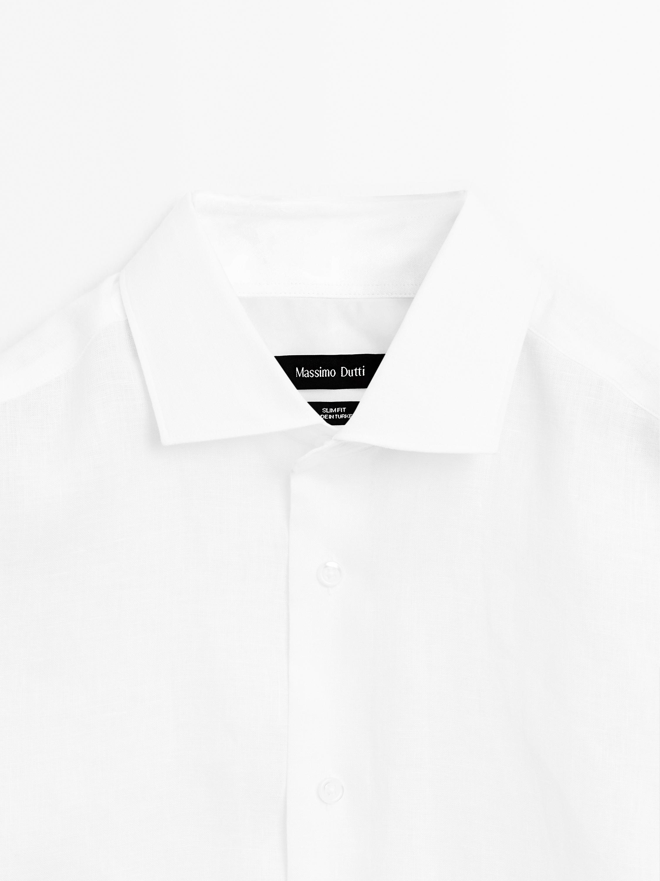 100% linen slim fit shirt