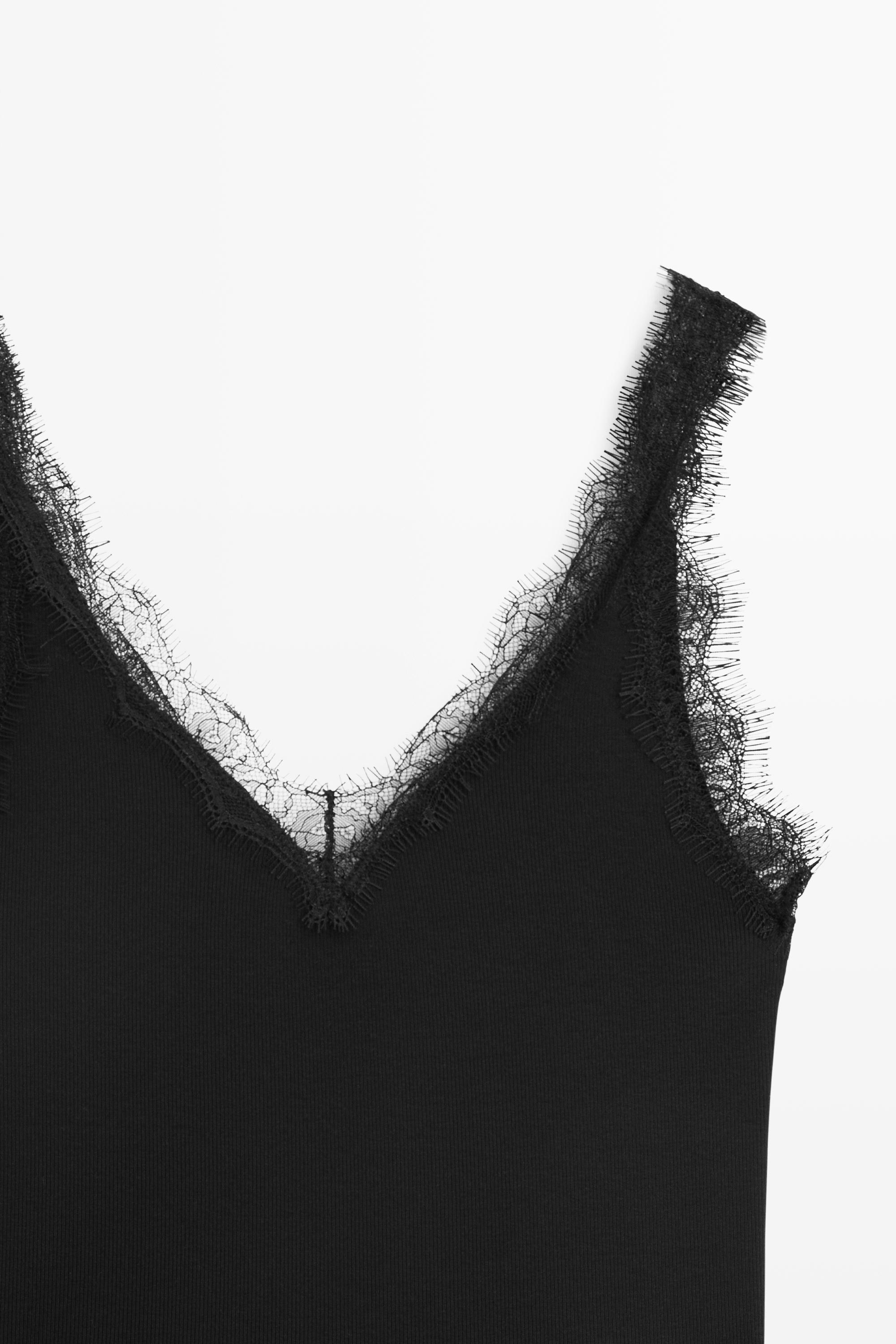 Strappy lace-trim top
