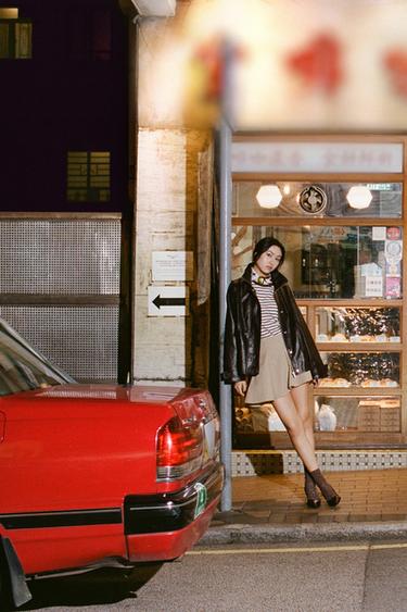 Zara ZW COLLECTION 人造皮革夾克 - 棕色