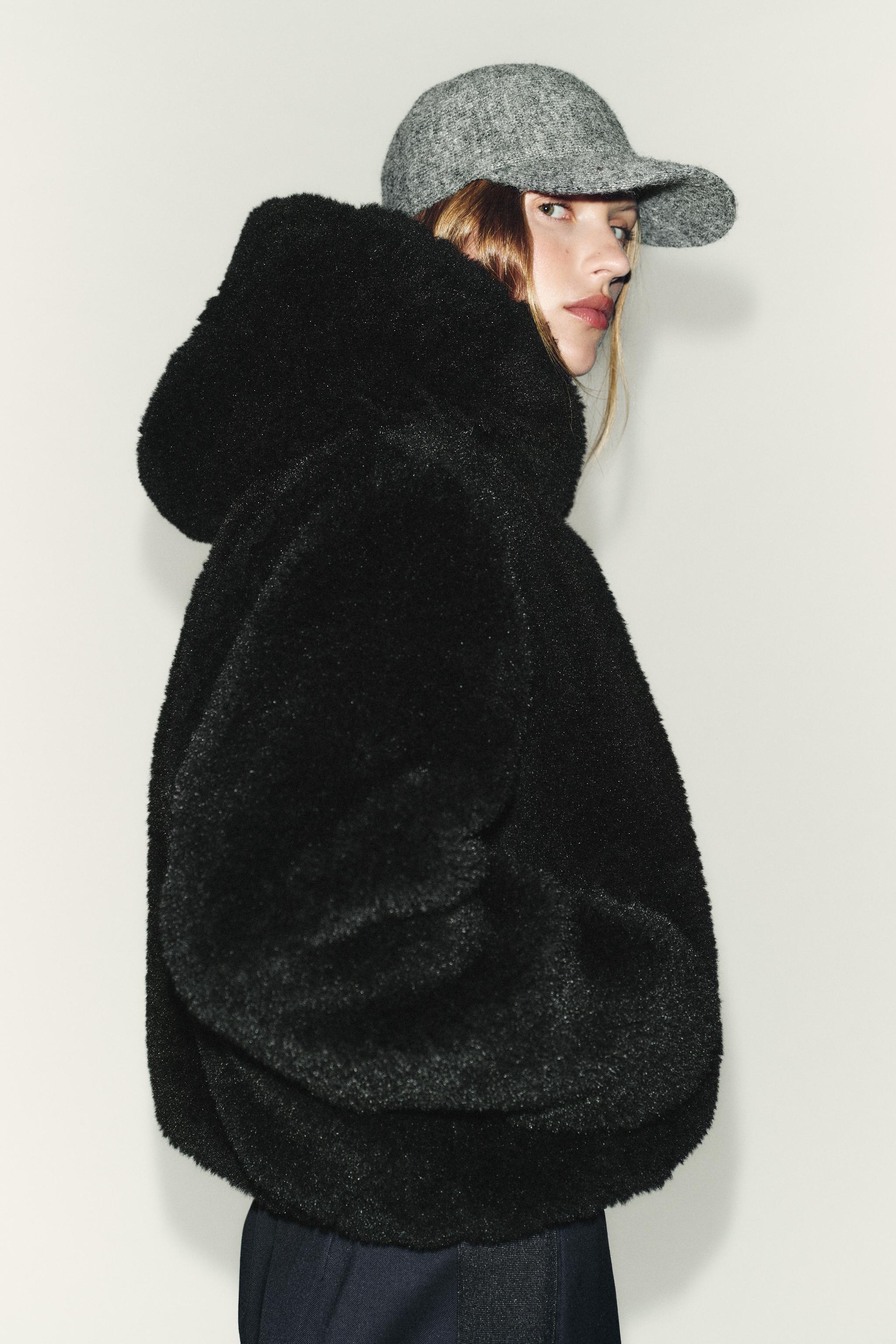 SHEARLING HOODED BOMBER JACKET WITH THERMAL INSULATION