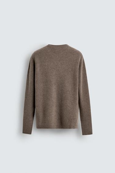 100% CASHMERE RIBBED JUMPER ORIGINS - Sand / Marl by Zara - Image 6
