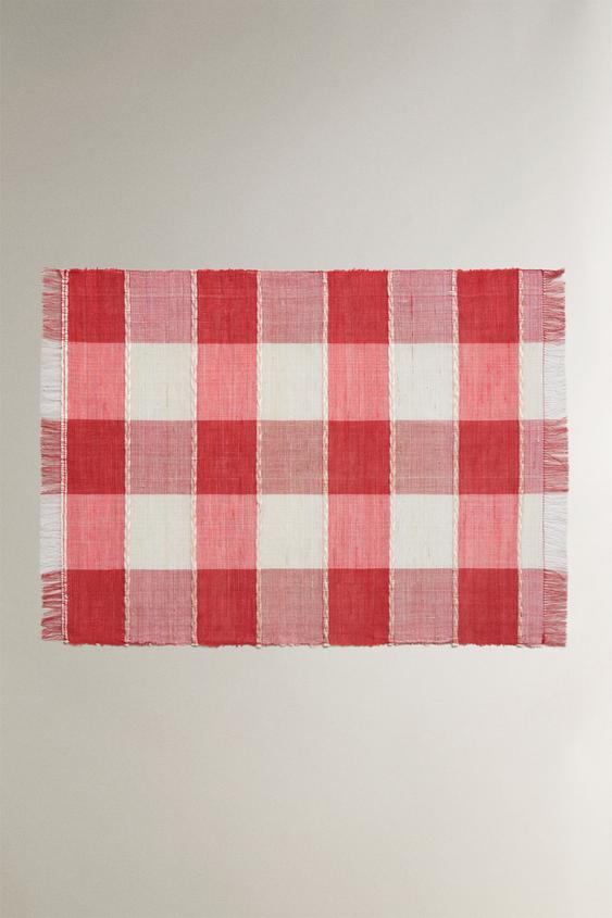 CHECK PLACEMAT - أحمر الخاص بـ Zara - صورة 0