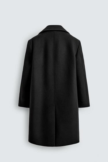 MANTEAU CROISÉ AVEC LAINE - Noir de Zara - Image 7