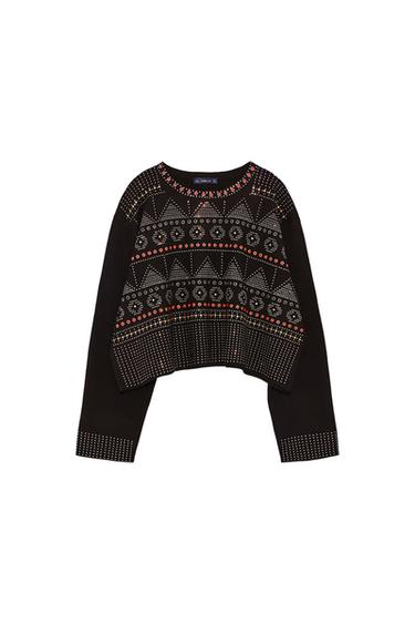 SWEATER WITH MULTICOLOURED APPLIQUÉS