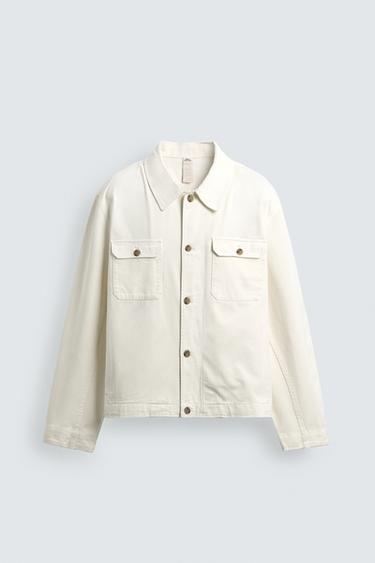 REGULAR FIT JACKET WITH POCKETS - Oyster-white by Zara