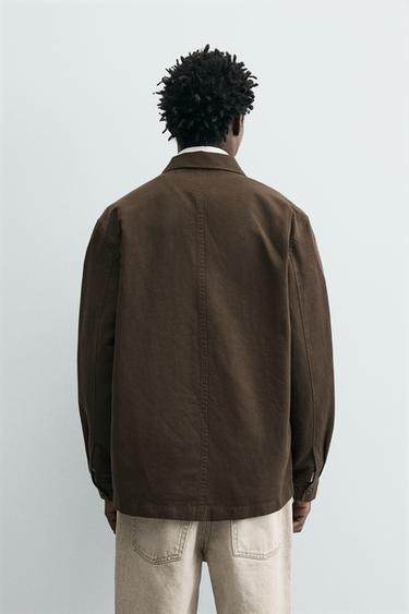 REGULAR FIT OVERSHIRT - Dark brown by Zara - Image 2