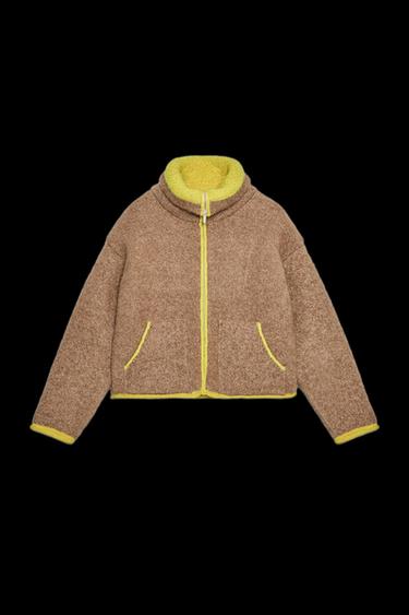 STRICKJACKE MIT KONTRASTIERENDEN ABSCHLÜSSEN - Beige von Zara - Bild 0