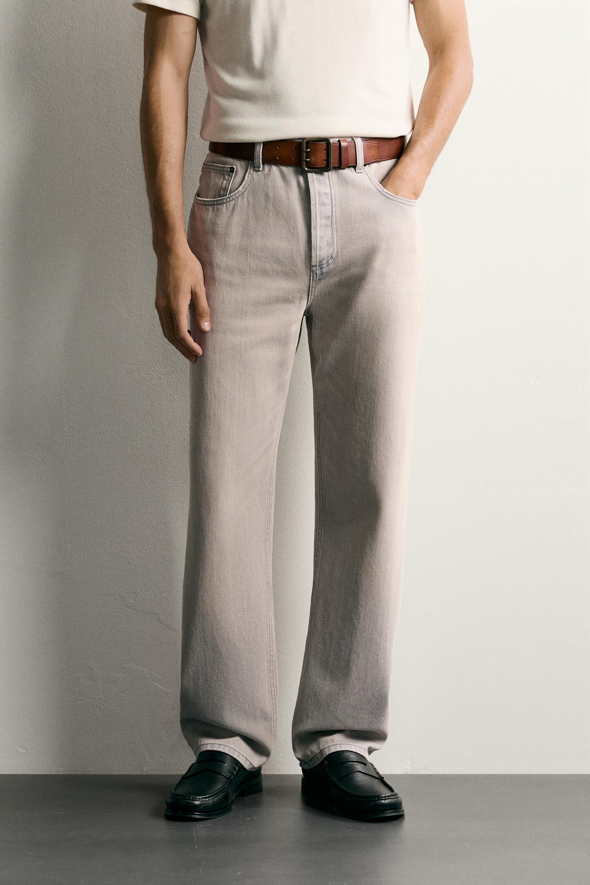 RELAXED ANKLE FIT JEANS — Light blue