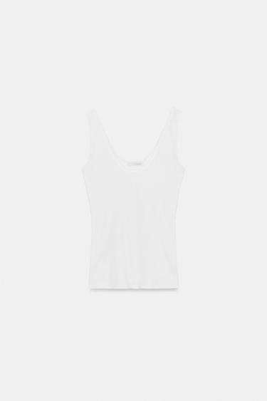 HAUT À BRETELLES COMBINÉ - Blanc de Zara - Image 4