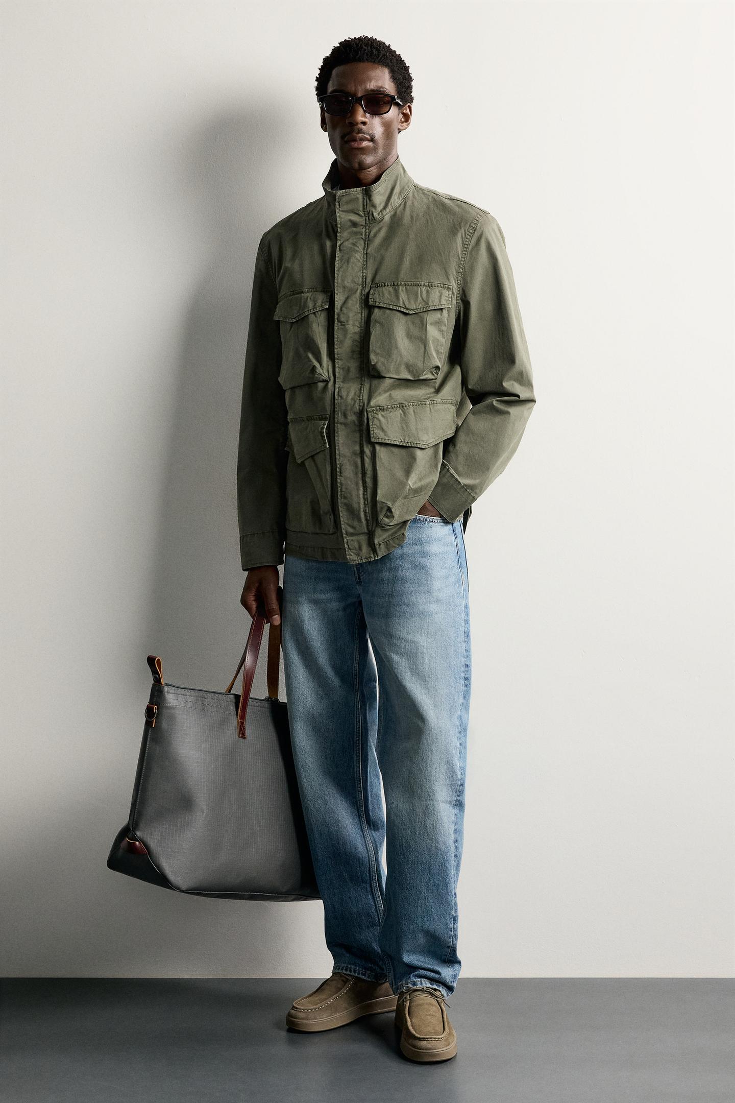 Мужские туфли Zara Leather with piping, цвет: Серо-коричневый серый — фото 2