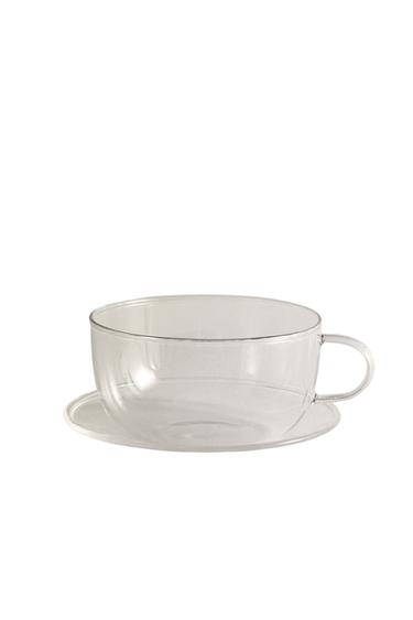 TEETASSE MIT UNTERTASSE AUS BOROSILIKATGLAS MIT SILBERRAND - Silber von Zara