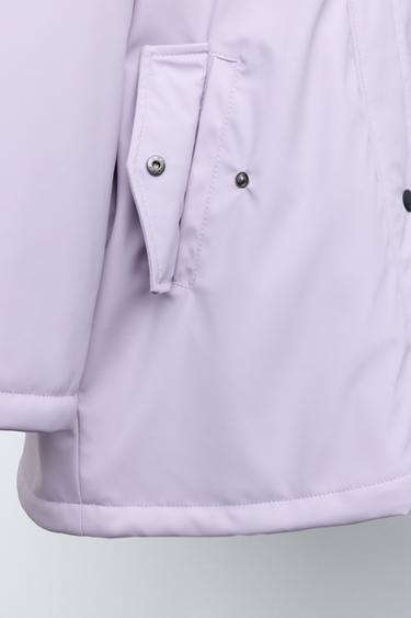 VESTE IMPERMÉABLE GOMMÉE EFFET FOURRURE - Mauve de Zara - Image 6