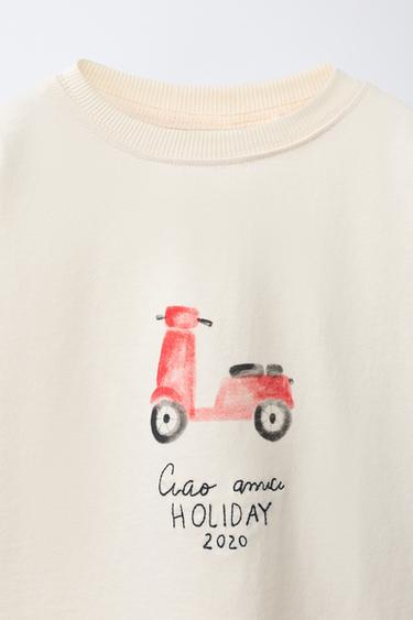 T-SHIRT IMPRIMÉ MOTO - Écru de Zara - Image 2
