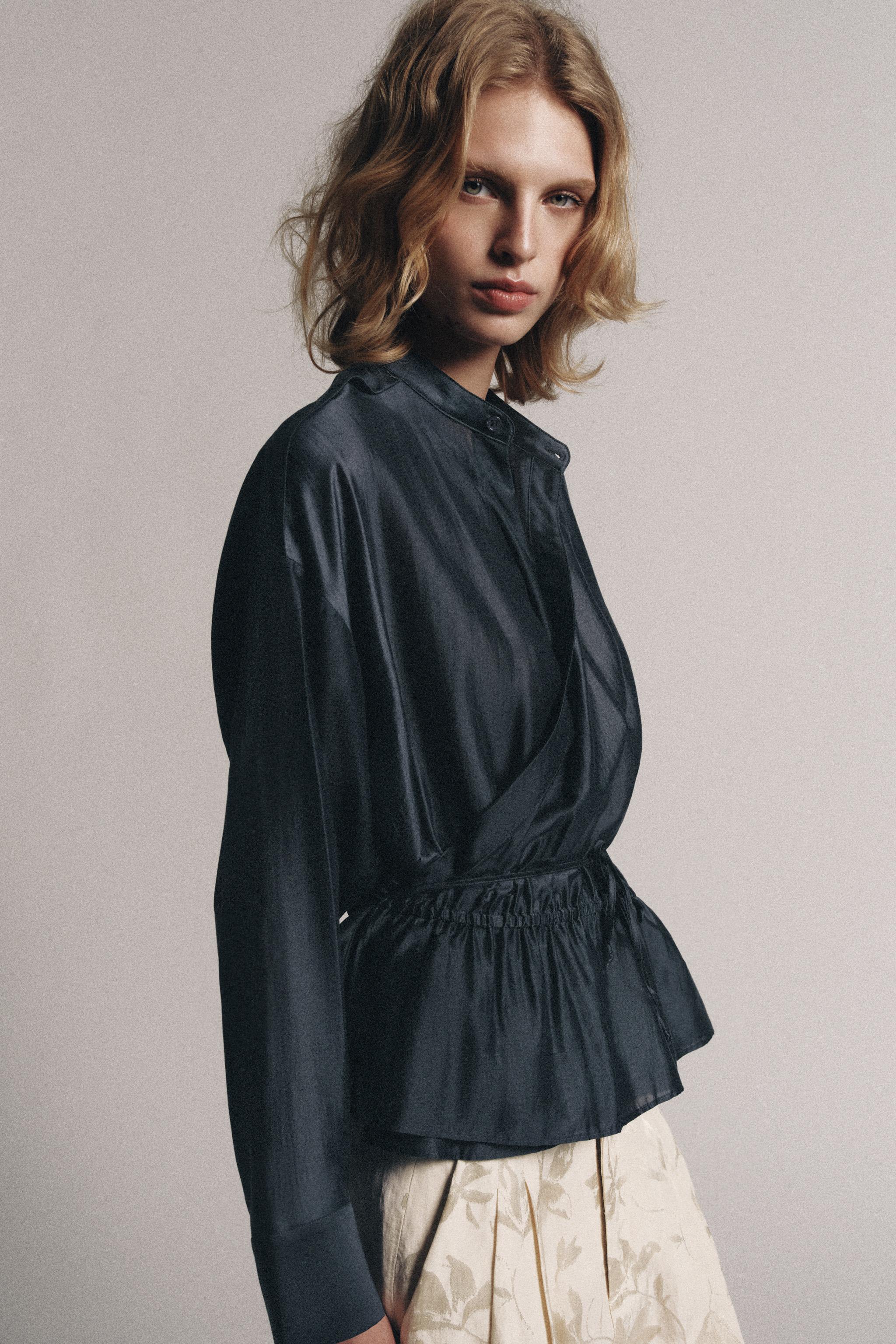 Женские блузки Zara ZW COLLECTION FLOWY WRAP BLOUSE — фото 2