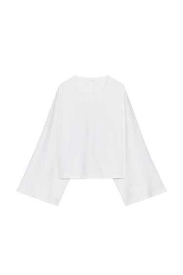 T-SHIRT À MANCHES CAPE - Blanc de Zara