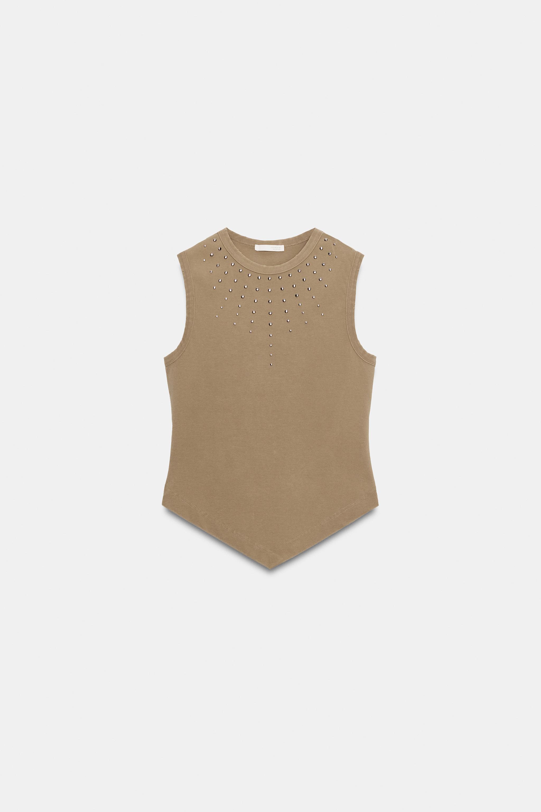 OPEN-BACK STUDDED TOP