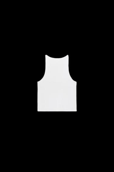 GERIPPTES CROPPED-TOP - Weiß von Zara