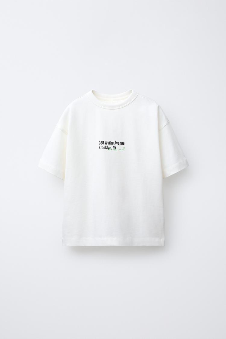 CAMISETA COMFY TEXTO - Crudo | ZARA Estados Unidos de América / United  States, image size:750x1125