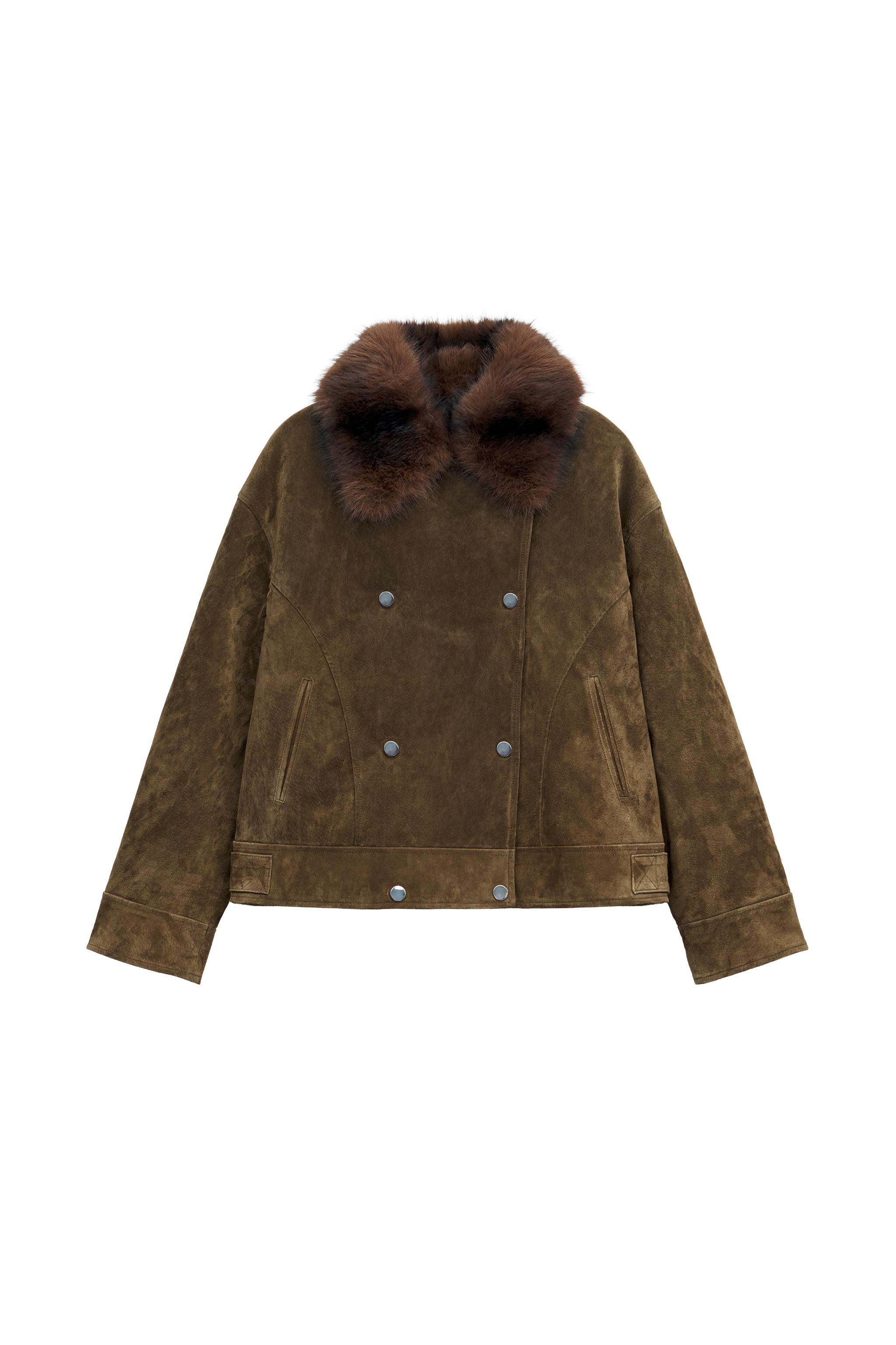 CAZADORA 100% PIEL CUELLO EFECTO PELO
