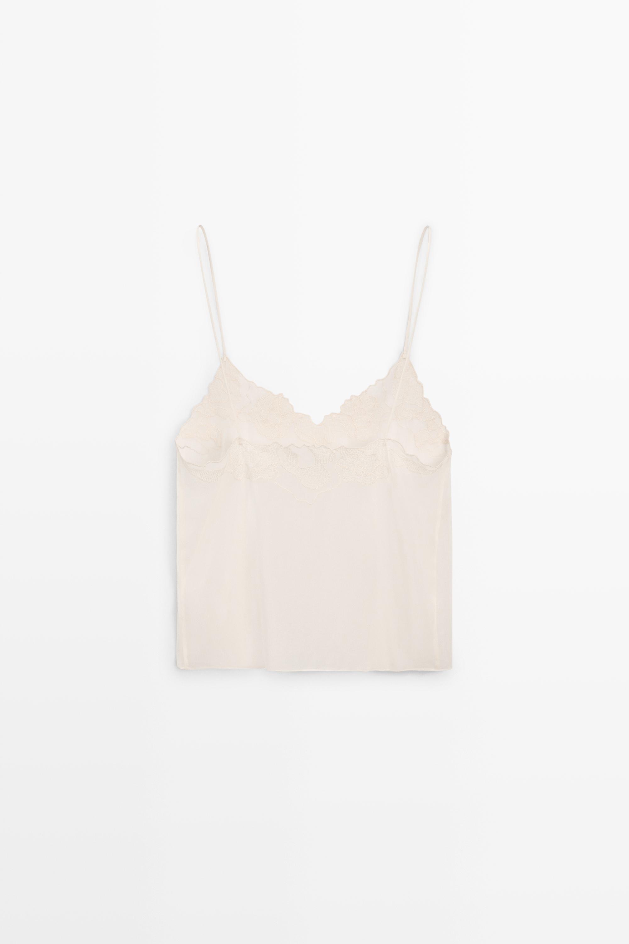 Flowing camisole top with embroidered detail