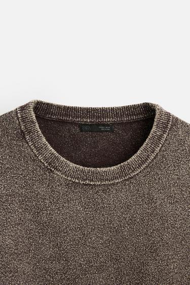WASHED BOUCLÉ SWEATER - Dark brown by Zara - Image 8