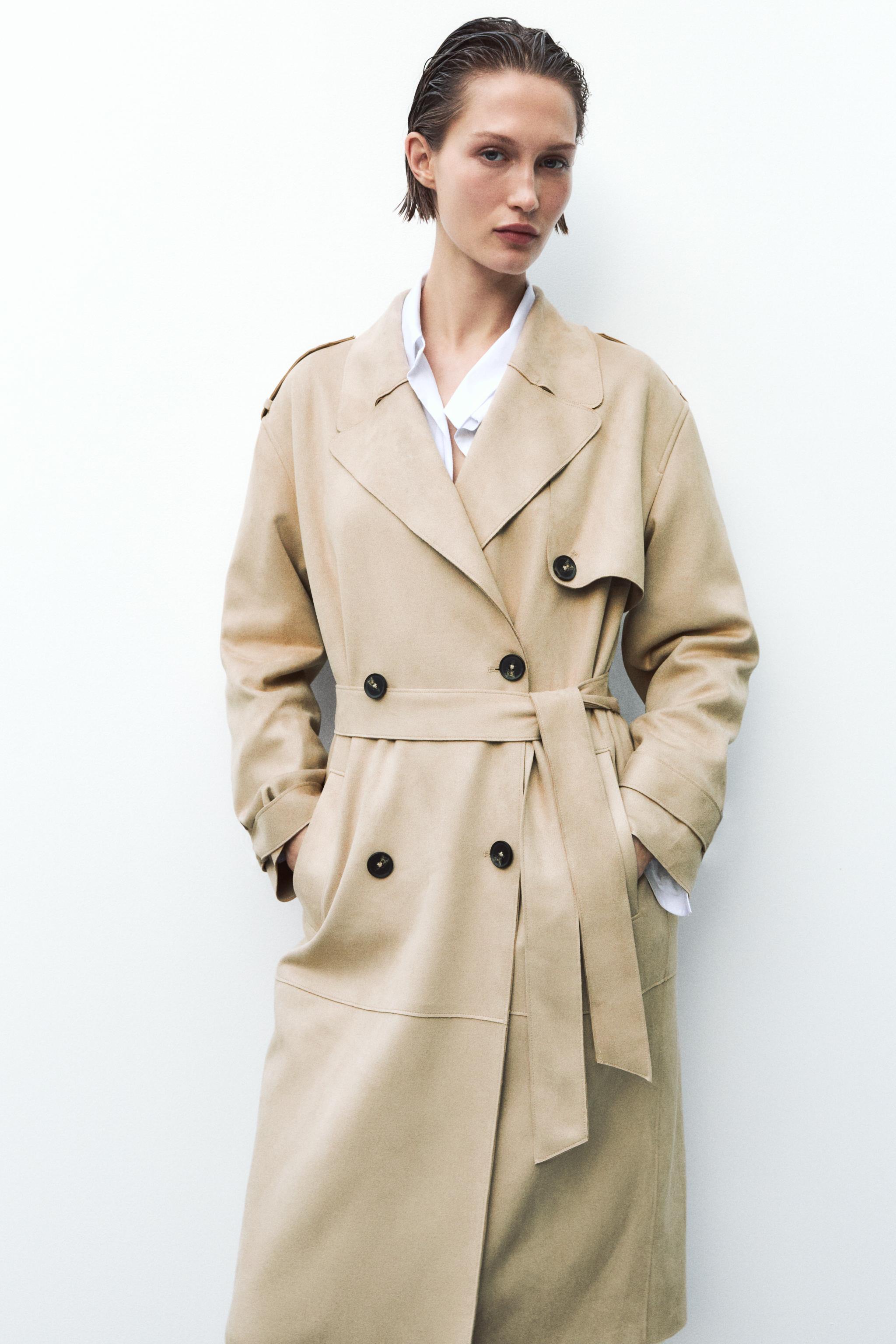 Beige Coats Double Breasted Trench Coat Womens Styli Women