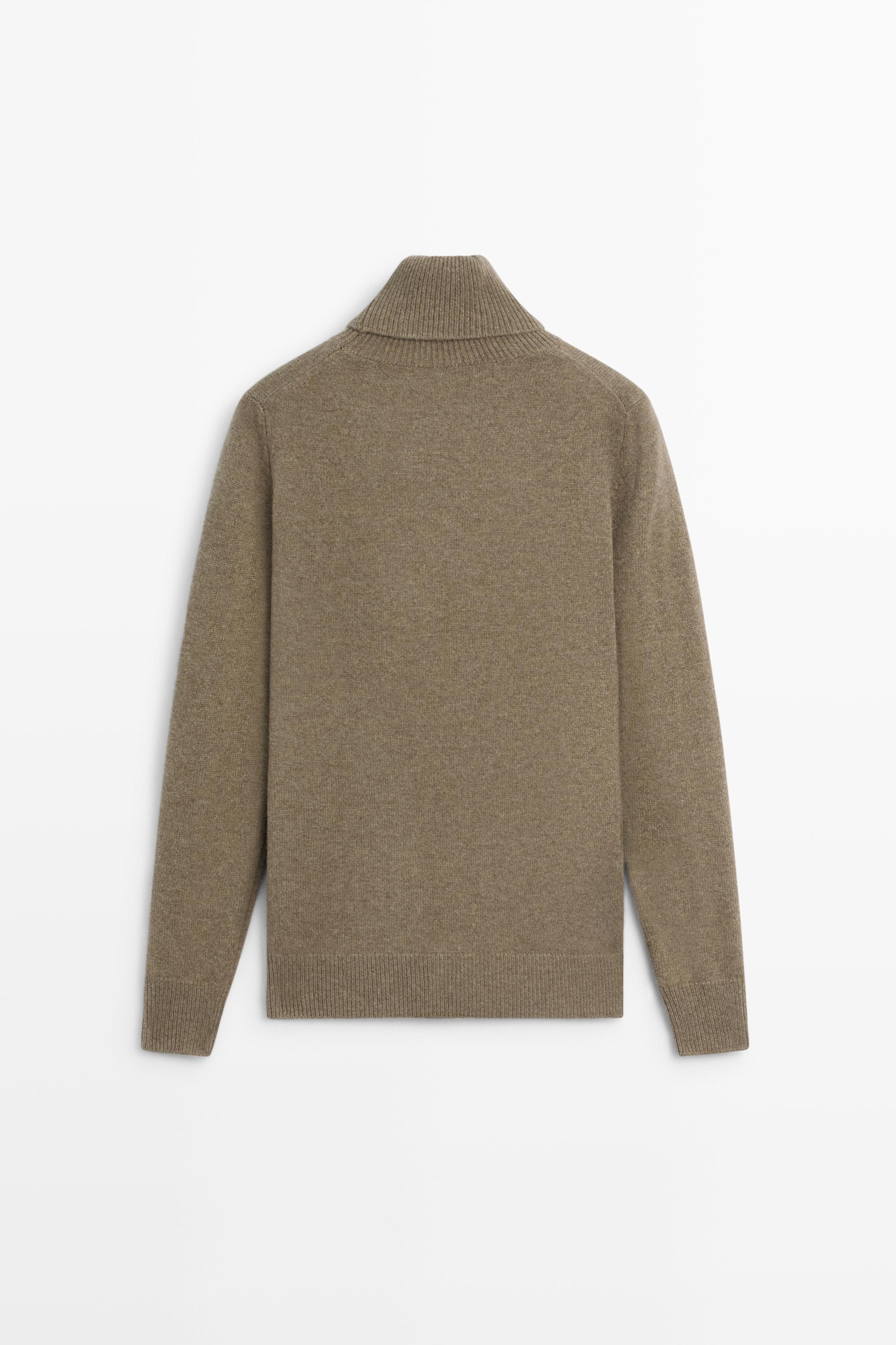 Pull à col roulé en maille de laine mélangée