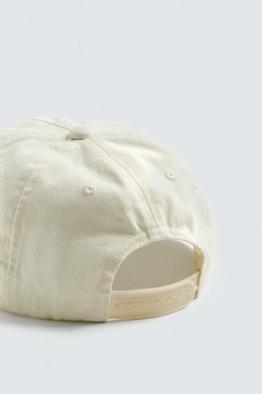 CONTRAST EMBROIDERY CAP - Ecru by Zara - Image 6