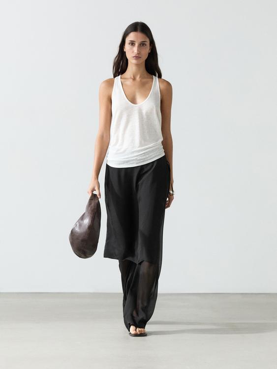 100% silk shorts over pants from Zara - $290