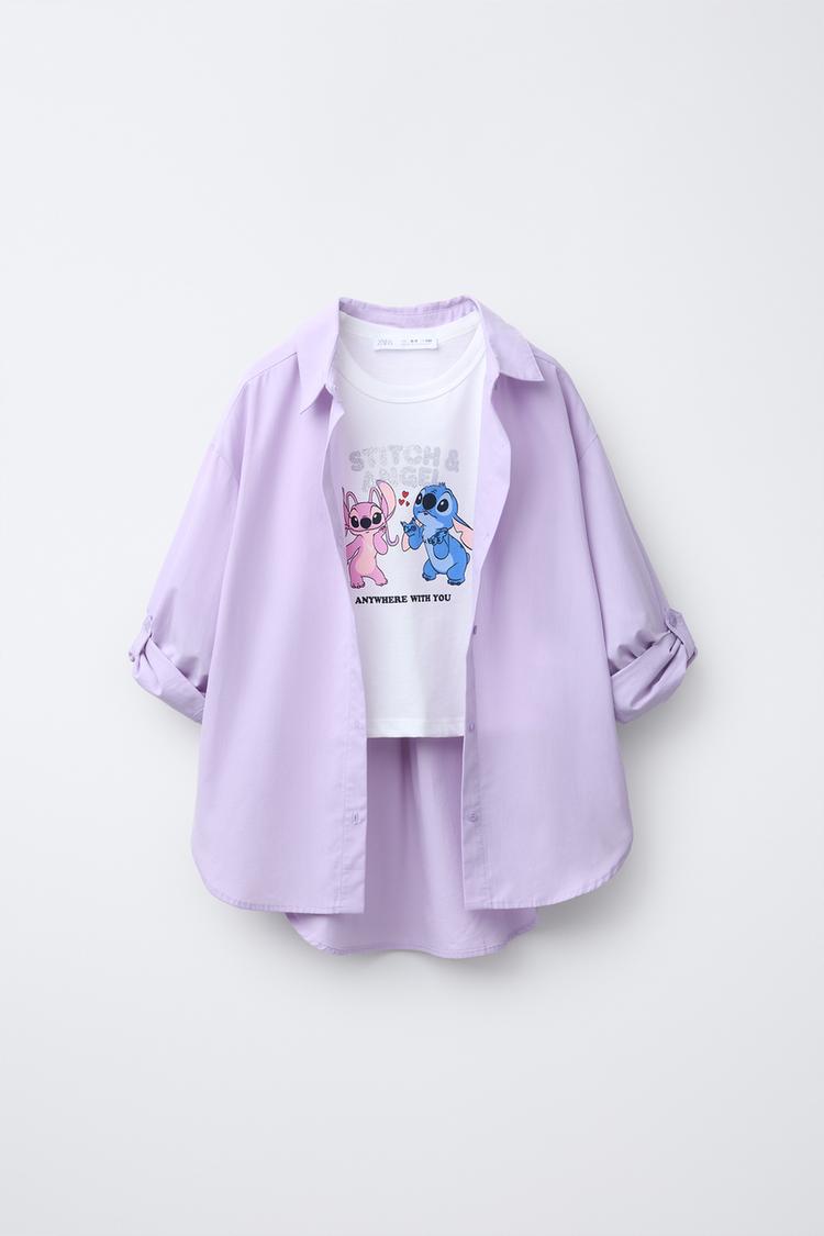 PACK CAMISA LISA CON PLAYERA CROPPED LILO STITCH © DISNEY
