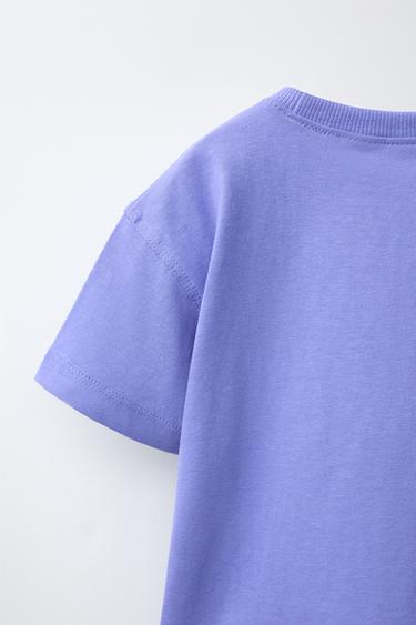 T-SHIRT À INSCRIPTION IMPRIMÉE - Bleu / Lavande de Zara - Image 5