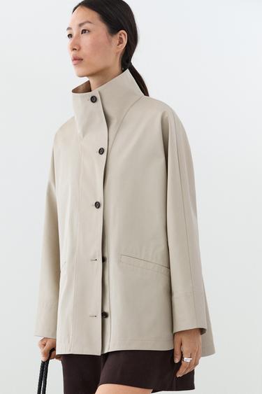 Veste à col montant - Écru de Zara