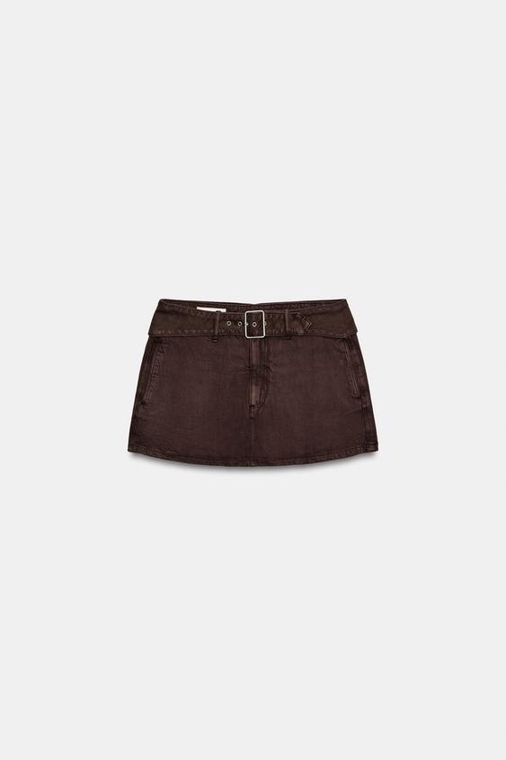 FALDA PANTALÓN CINTURÓN - Burdeos de Zara - Imagen 0