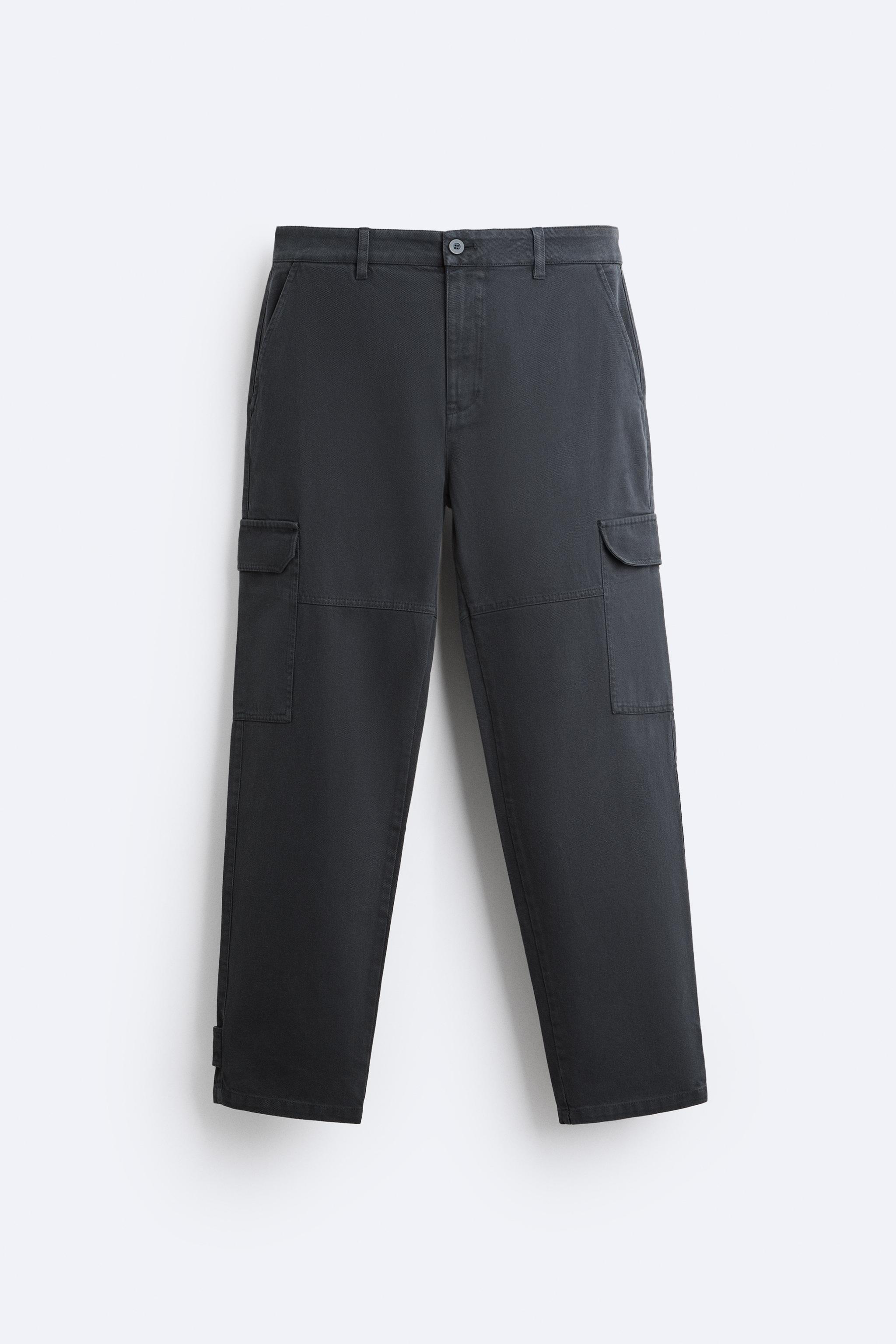 grey cargos zara