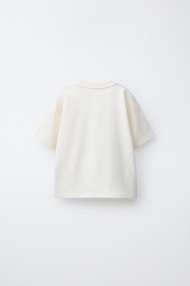 ANIMAL PRINT T-SHIRT - Ecru by Zara - Image 1