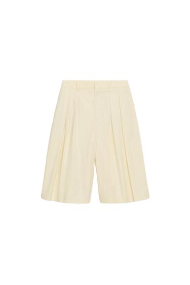 ZW COLLECTION PLEATED BERMUDA SHORTS - Sand by Zara