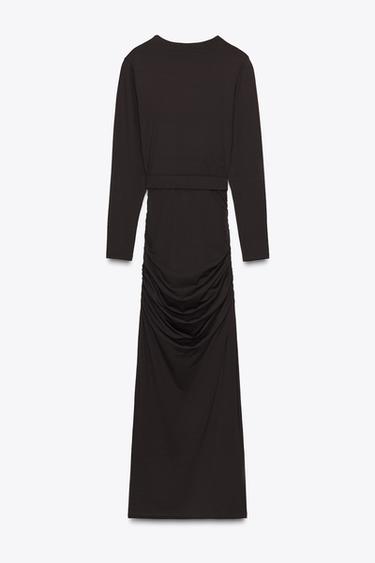 POLYAMIDE DRESS WITH HARDWARE BELT - Brown by Zara - Image 7