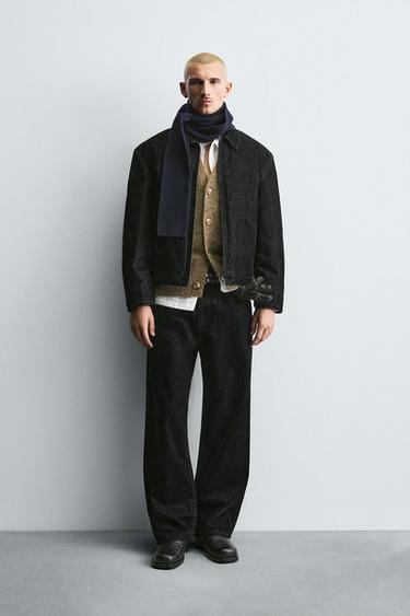 PANTALÓN RELAXED FIT VELOUR - Negro de Zara - Imagen 0