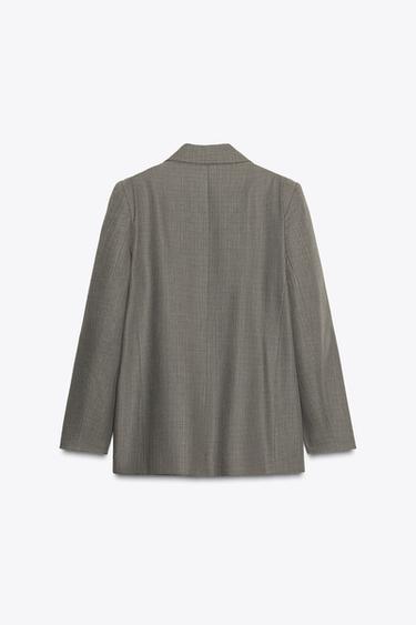 BLAZER CROISÉE ÉPAULETTES - Sable / Noir de Zara - Image 8