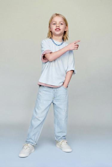 ДЖИНСЫ BAGGY С РАЗРЕЗАМИ — ГОЛУБОЙ от Zara