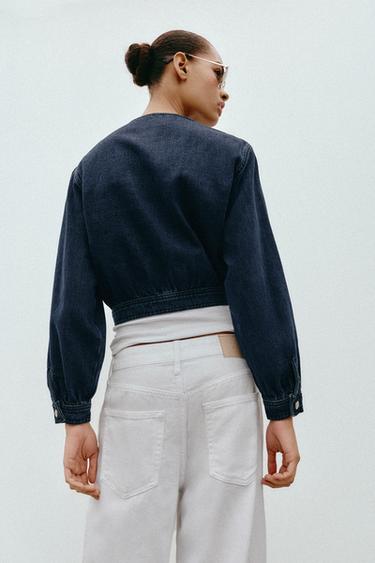 Z1975 DENIM BOMBER JACKET - Blue by Zara - Image 5