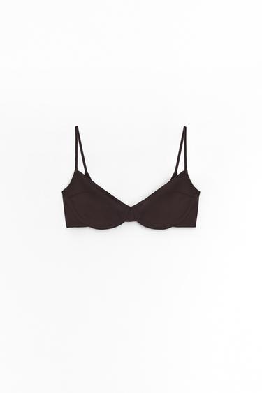 BIKINITOP MED BØJLE - chokolade fra Zara