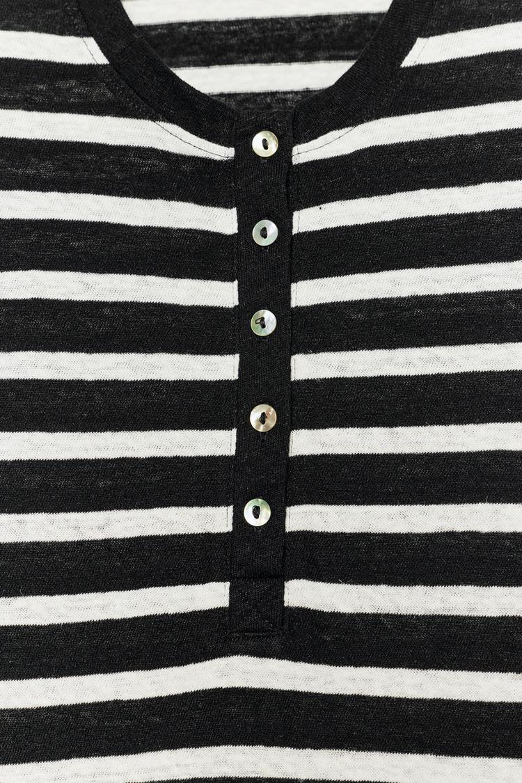 Camisa tipo polo de mezcla de lino 6