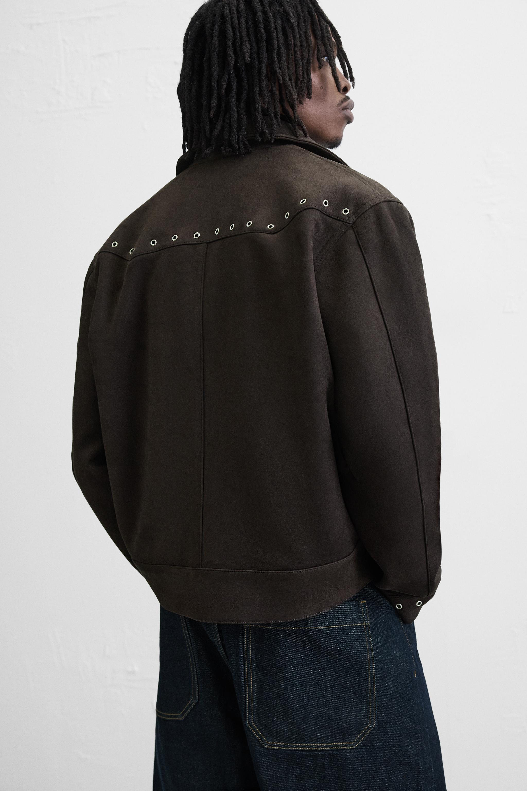 フェイクスエードジャケット - ブラウン | ZARA Japan / 日本