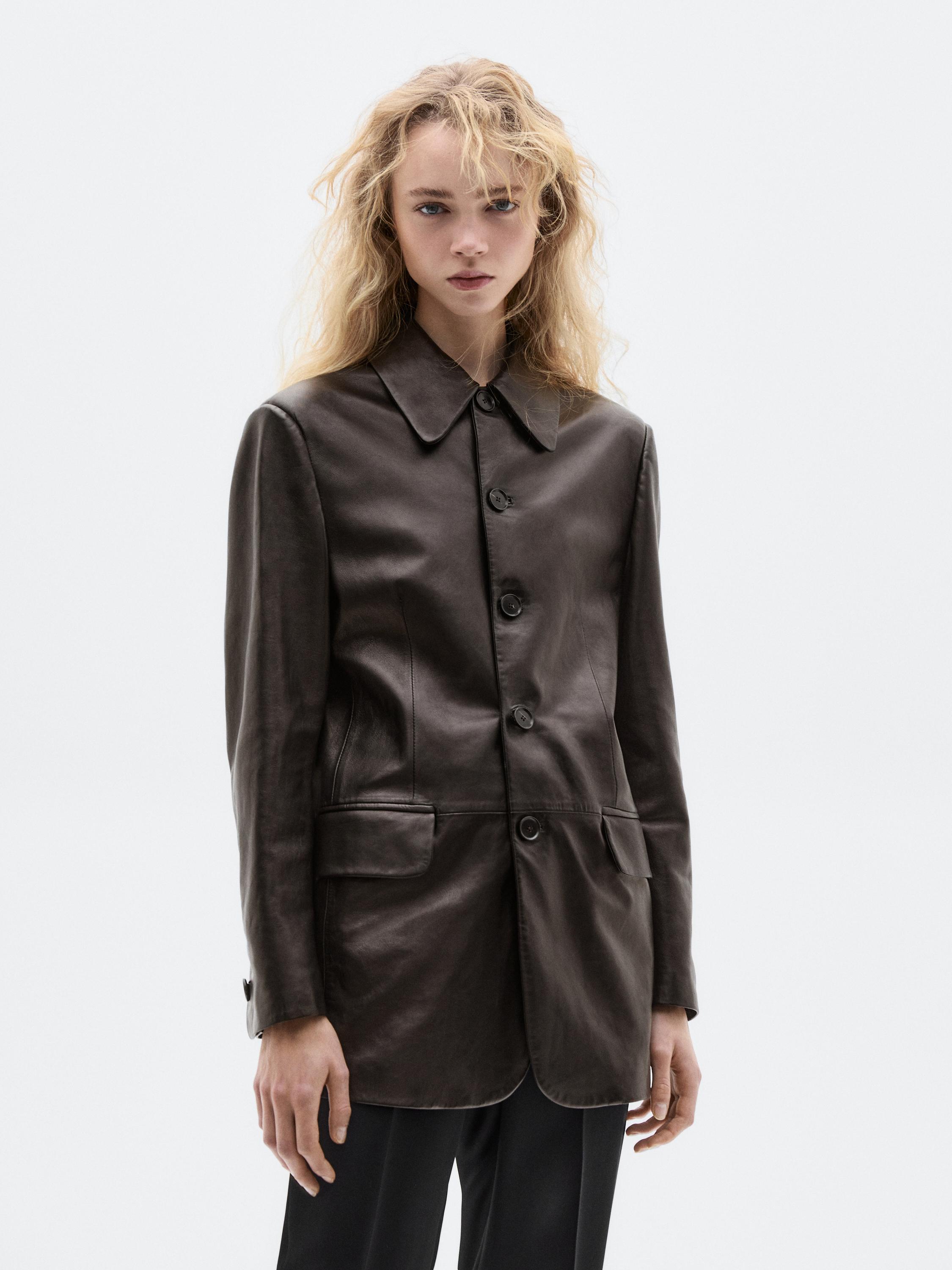 Nappa leather buttoned blazer - LIMITED