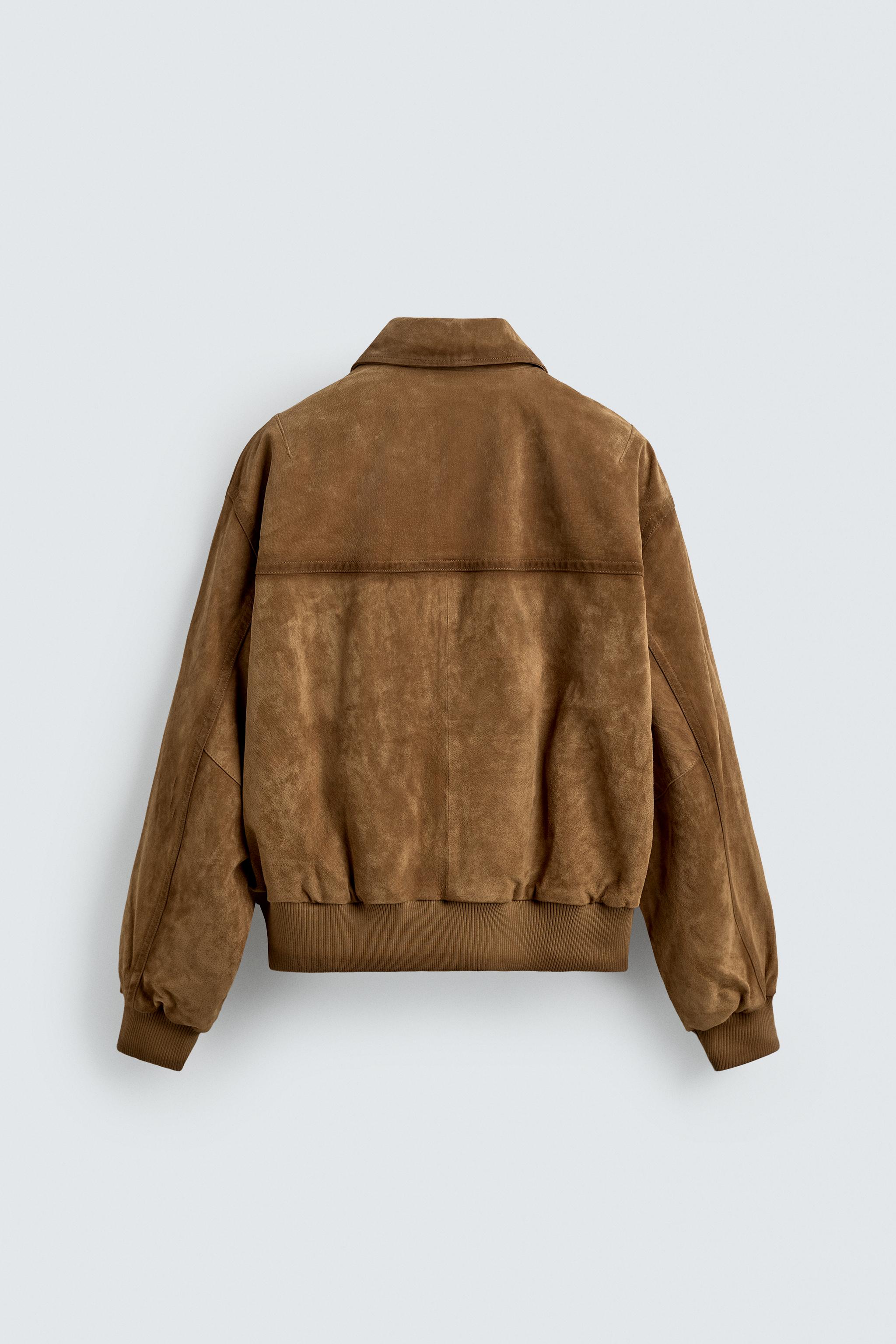 BLOUSON COUPE DÉCONTRACTÉE EN DAIM